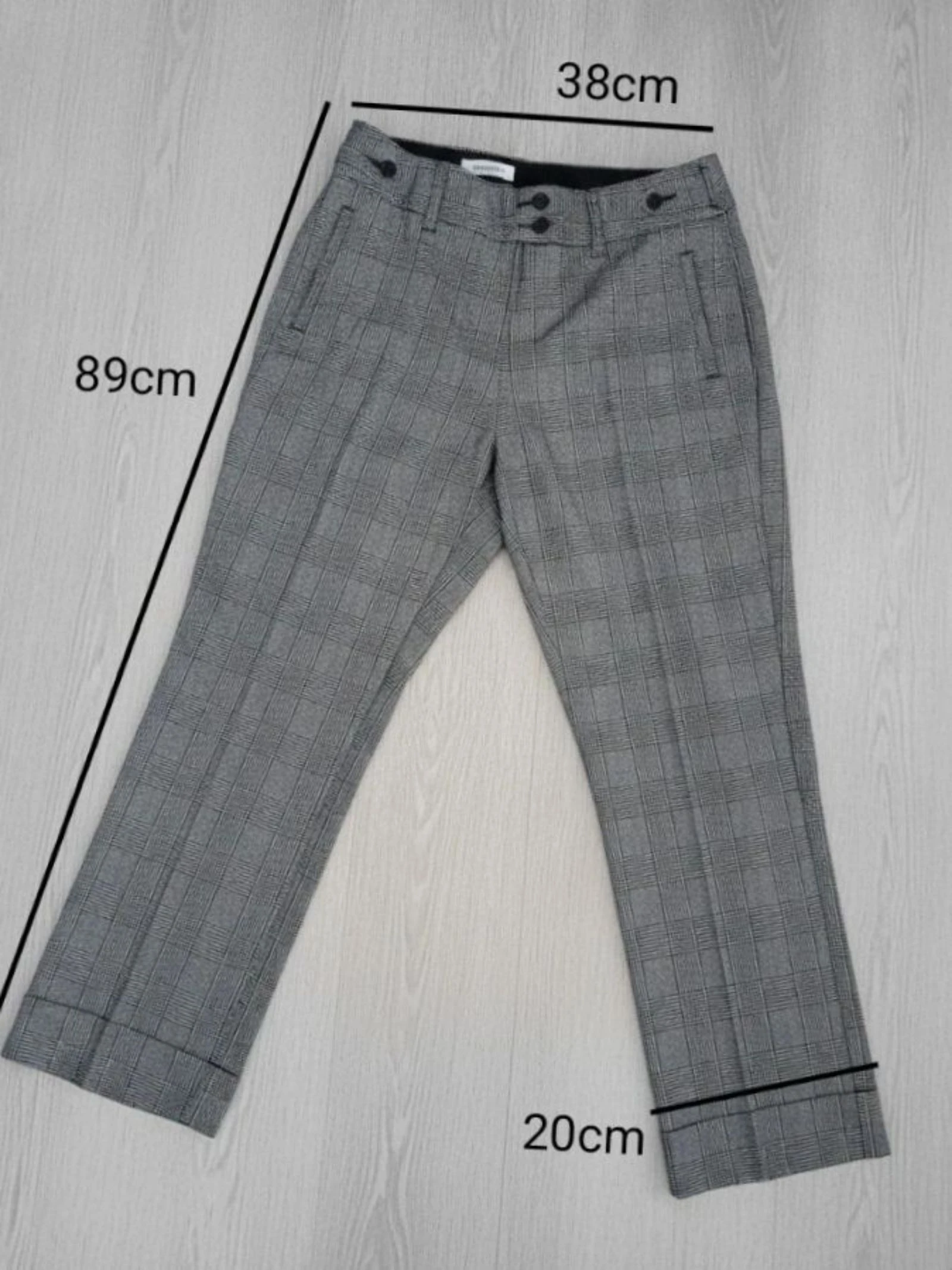 C&A Glen Plaid getailleerde grijze corporate old money chinobroek – photo 11